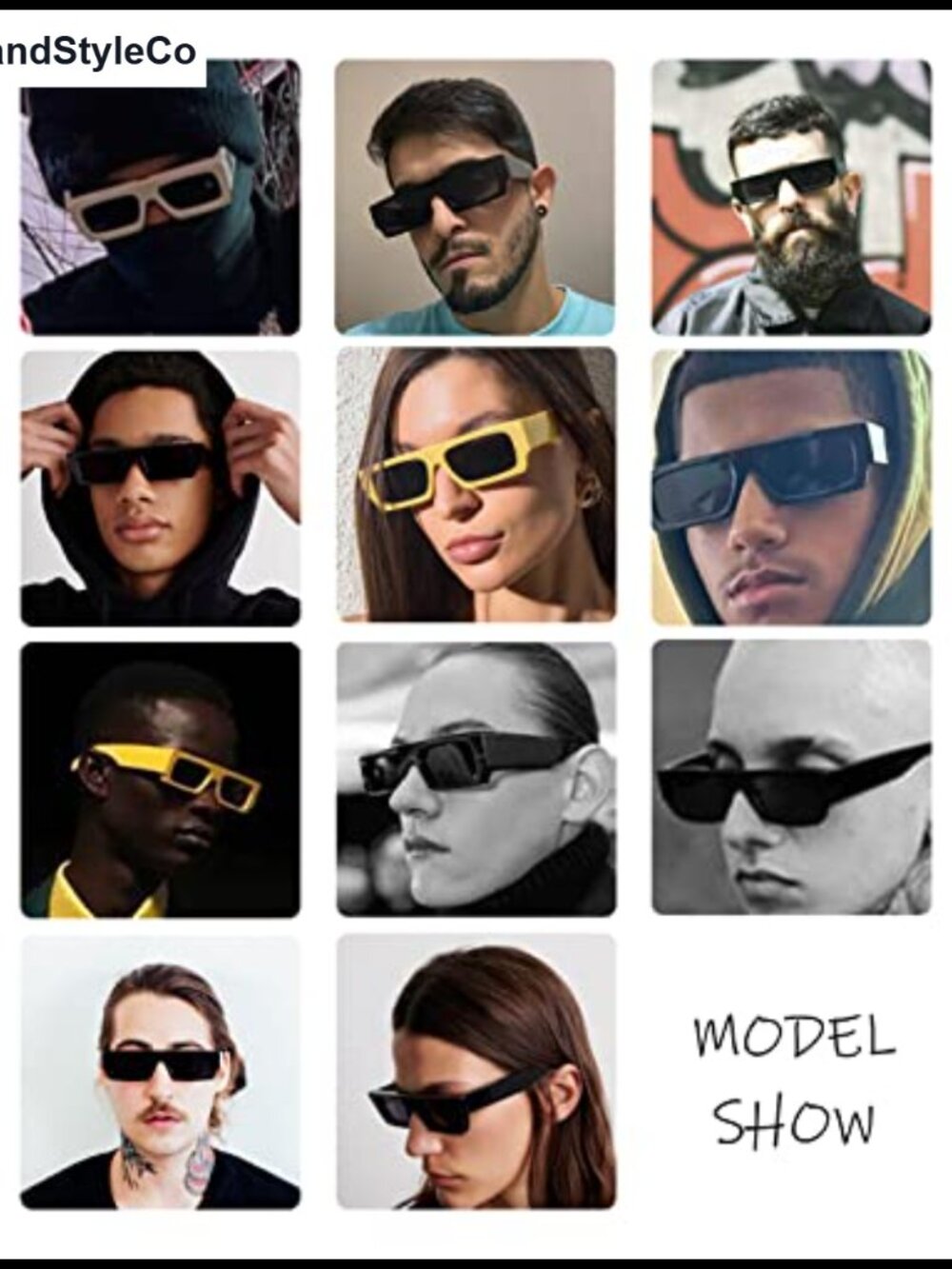 Small Rectangle Sunglasses Narrow Square Retro Vintage Shades - Picture 2 of 6